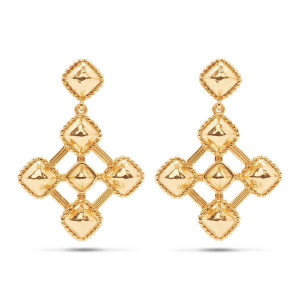 Buy Gold Toned Handcrafted Metal Earrings | DGED21014/DST4 | The loom